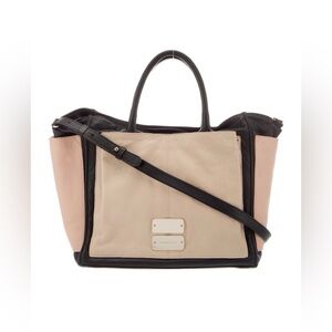 See by Chloe Shoulder Hand Bag Black/Beige Leather Large Purse Vintage Authentic